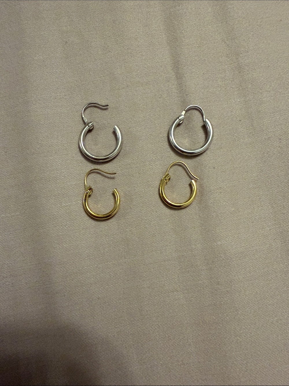 Mixed Metal Mini Hoop Earring Set - Gold & Silver